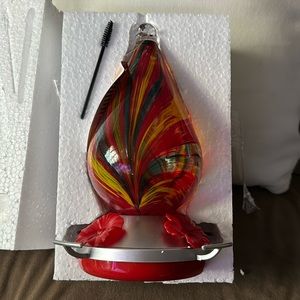 Ultimate Innovations Glass Hummingbird Feeder, four feeder ports